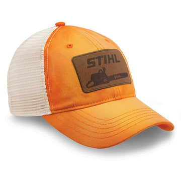 Washed Orange Twill and Mesh Cap